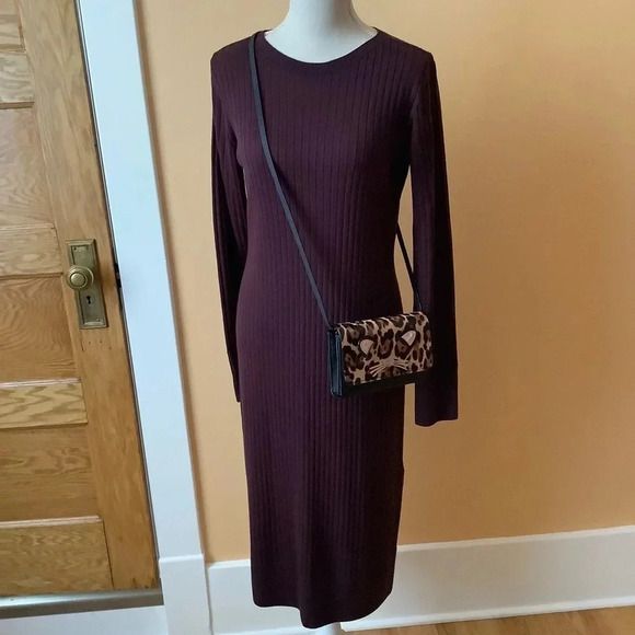 UNIQLO JIL SANDER Maroon Wool Sweater Dress Size M - Picture 14 of 16